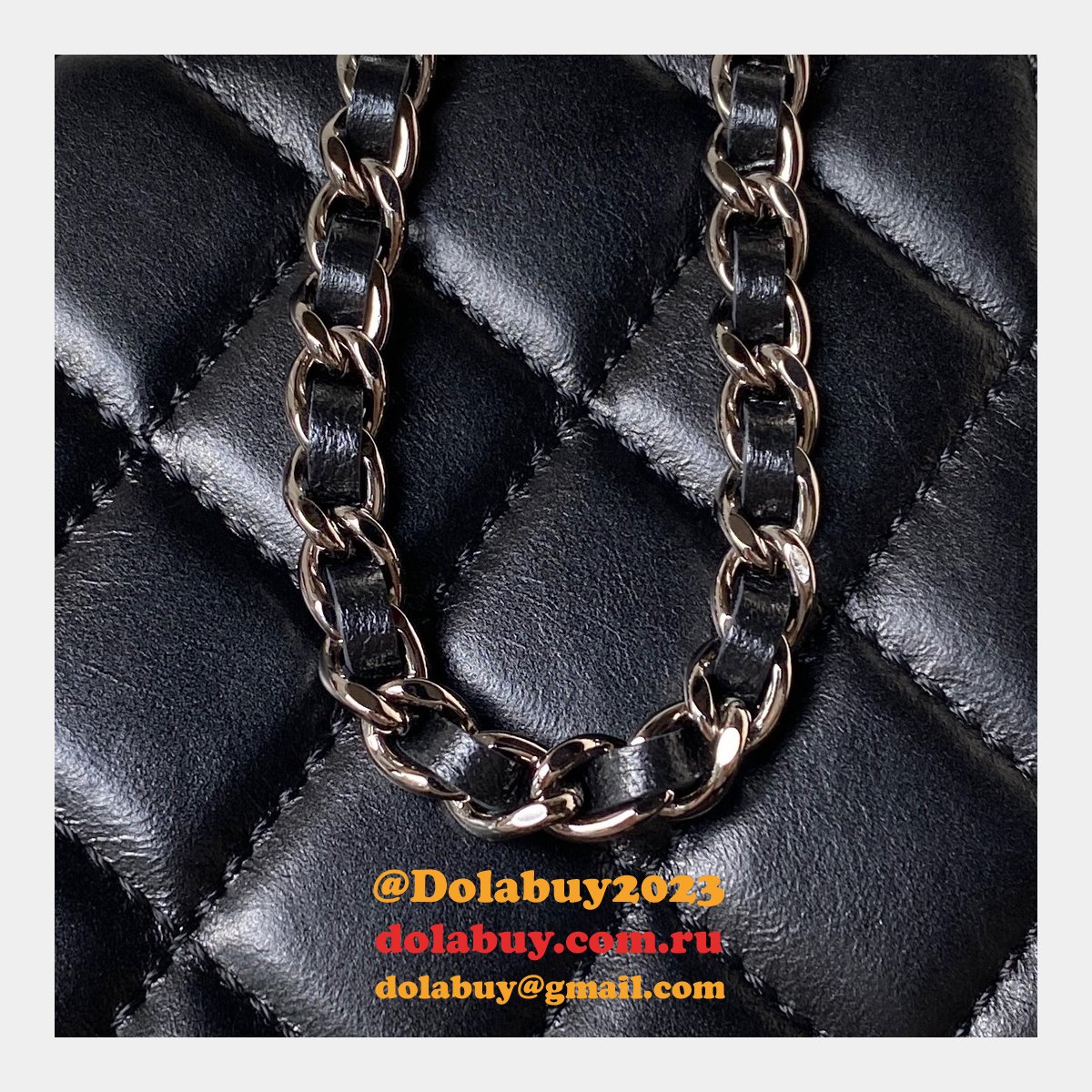 Designer Replica Clutch AP3593 Chain Shiny Crumpled First Highest Bag