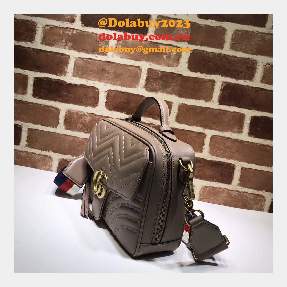 top quality G*u*i replica 498100 leather gg marmont small shoulder bag