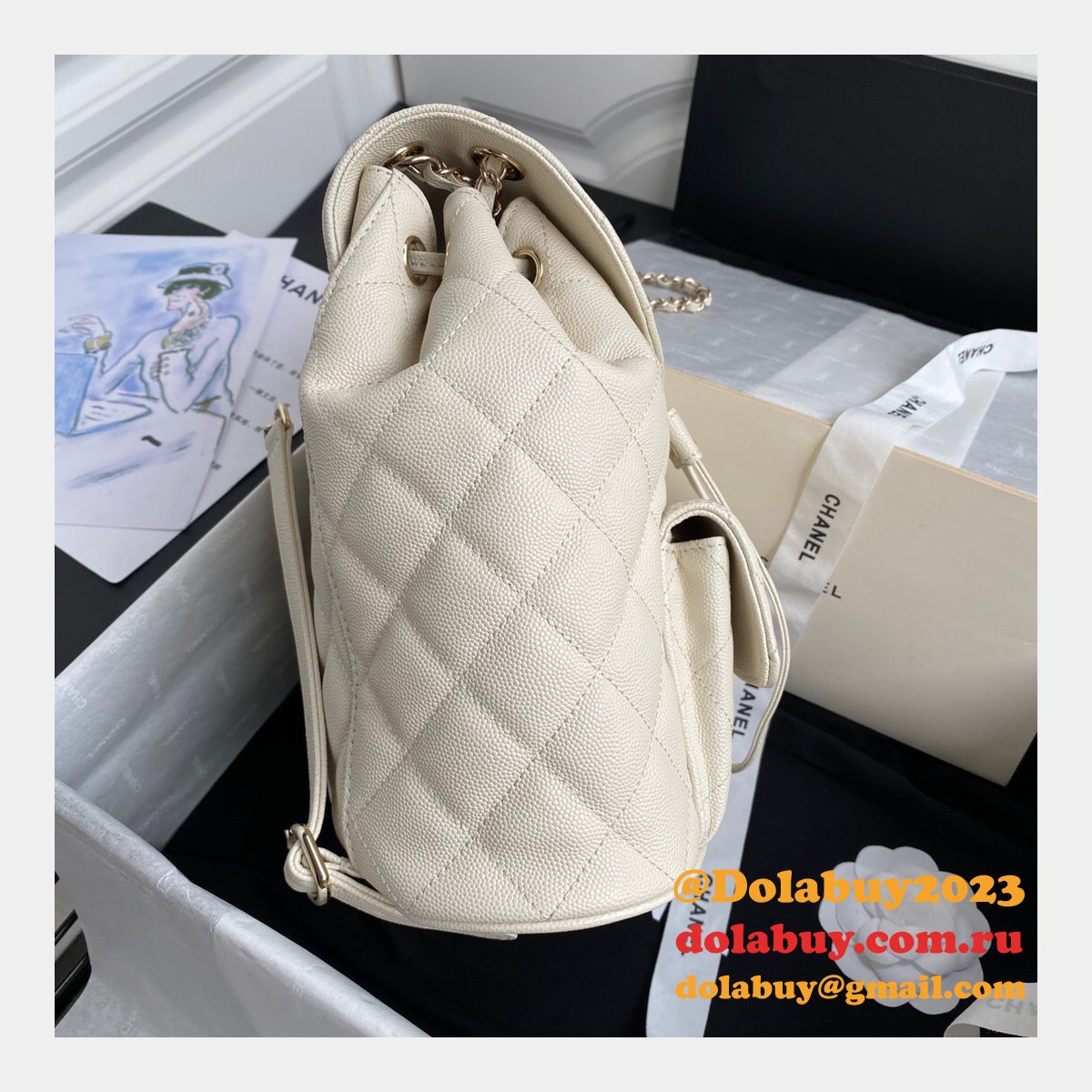 Best AS1371 White/Black High Quality Backpack Bag 21.5