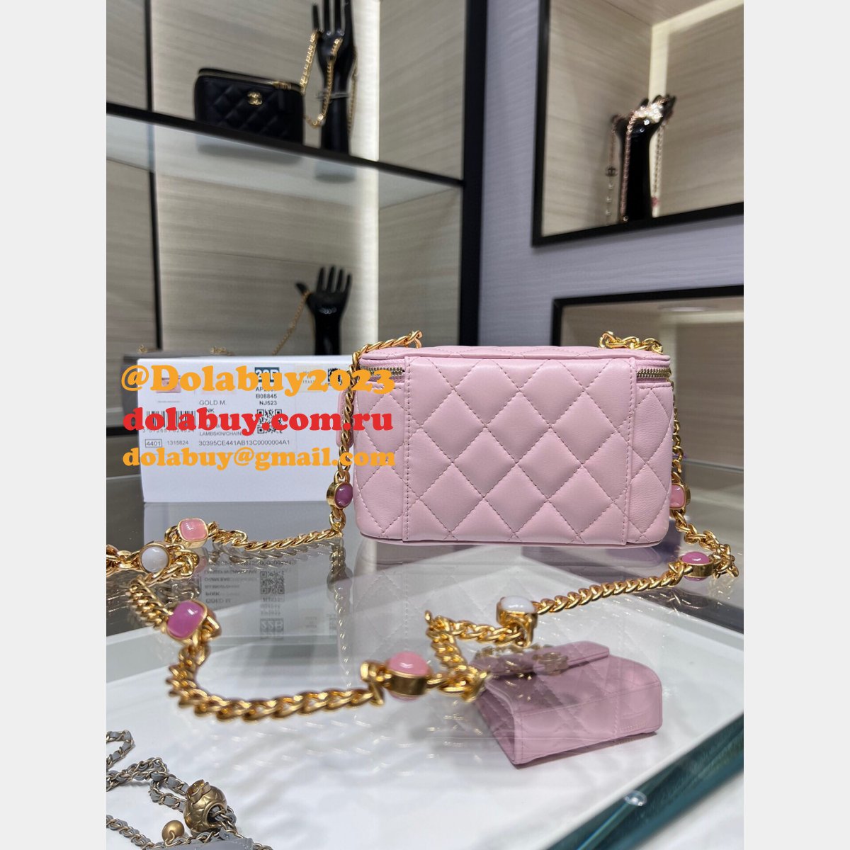 Inspired CC gemstone VANITY box handbag