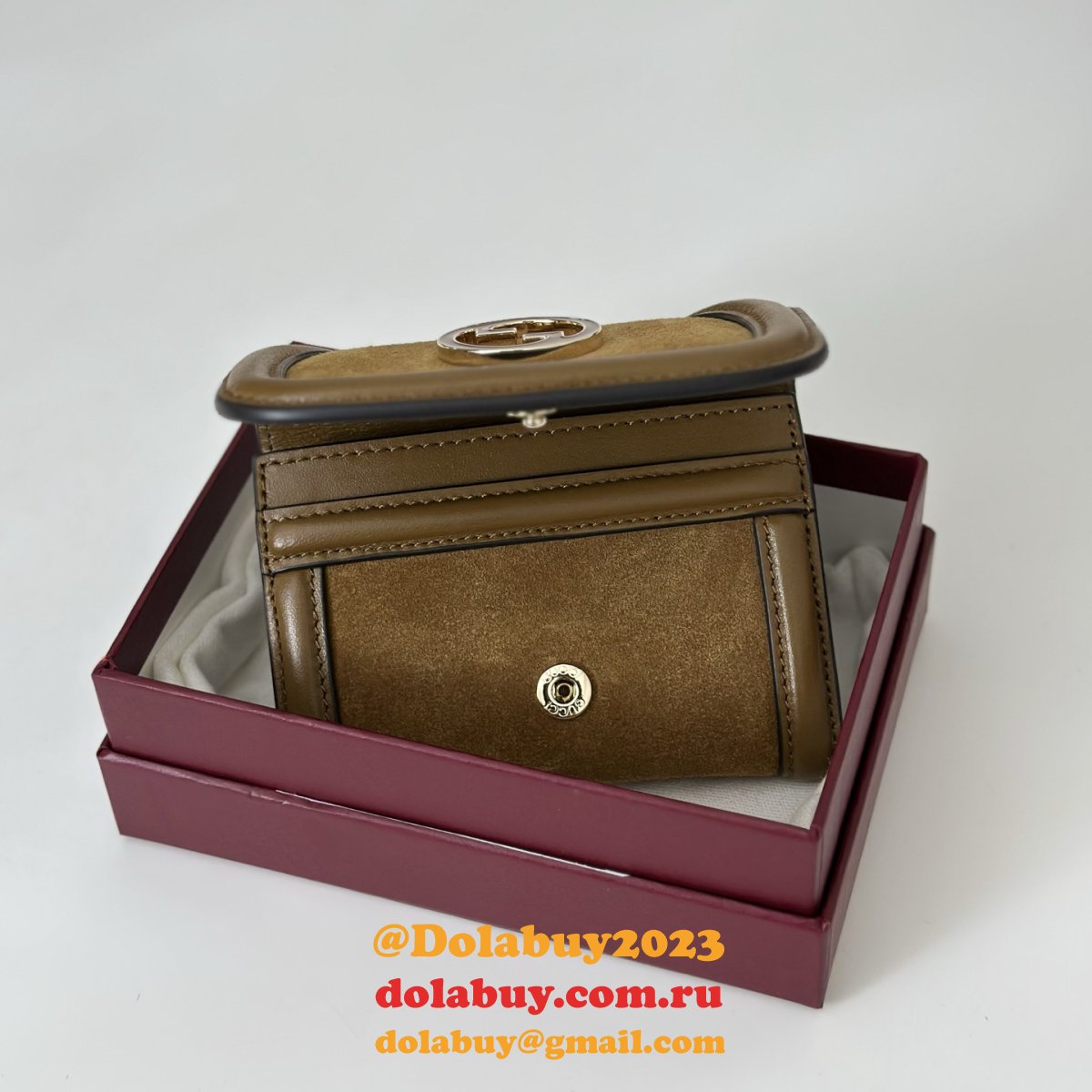 Gucci Wholesale 818795 Blondie Card Case Leather Wallets