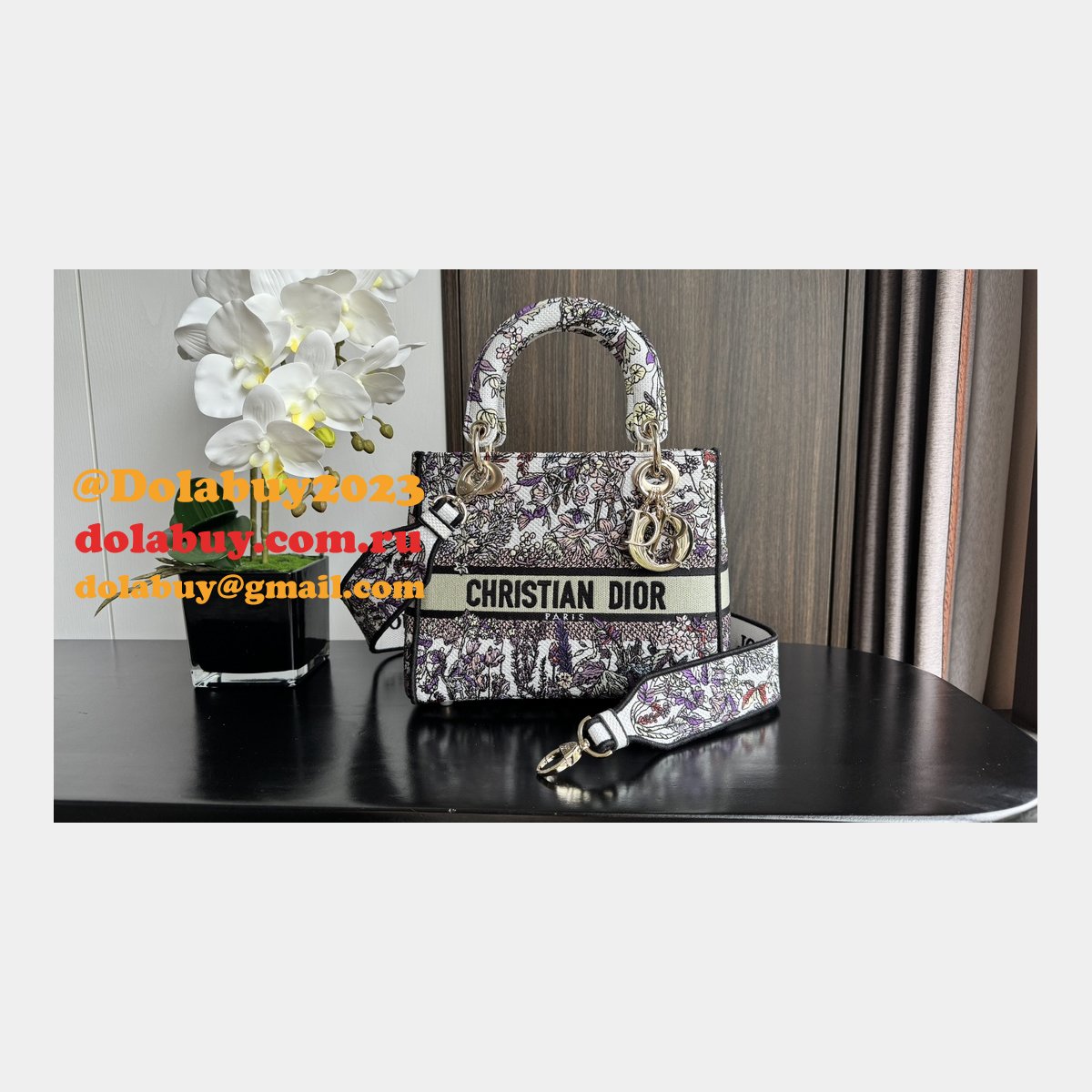 Perfect Christian Dior Lady Dior 24cm Duplicate Bags
