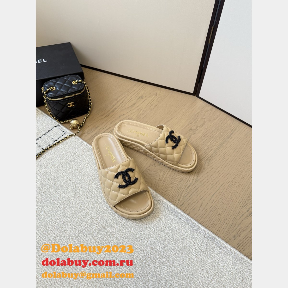 Fashion CC Mules Calfskin Women Shoes