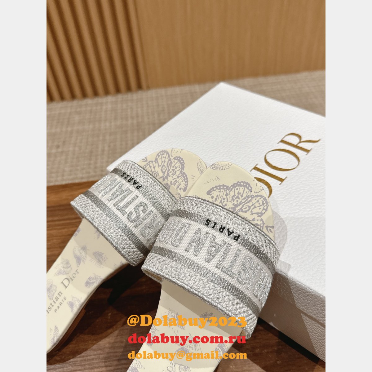 Wholesale 1:1 Mirror DIOR DWAY SLIDE Designer