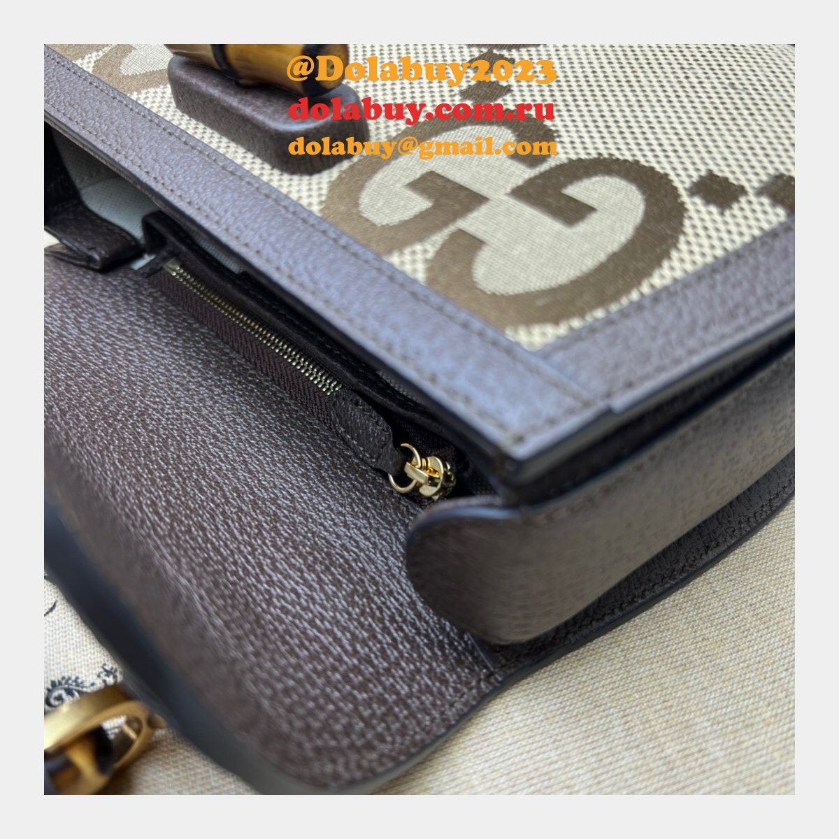 Buy Gucci Knockoffs Small 675797 jumbo GG bag with bamboo