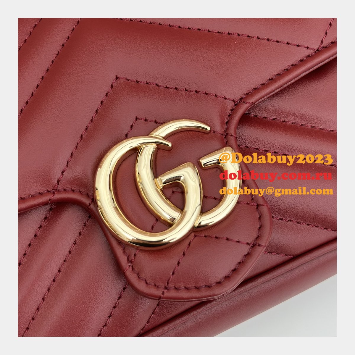 Gucci Replica GG Marmont Mini Crossbody Luxury 751526 Red Bag