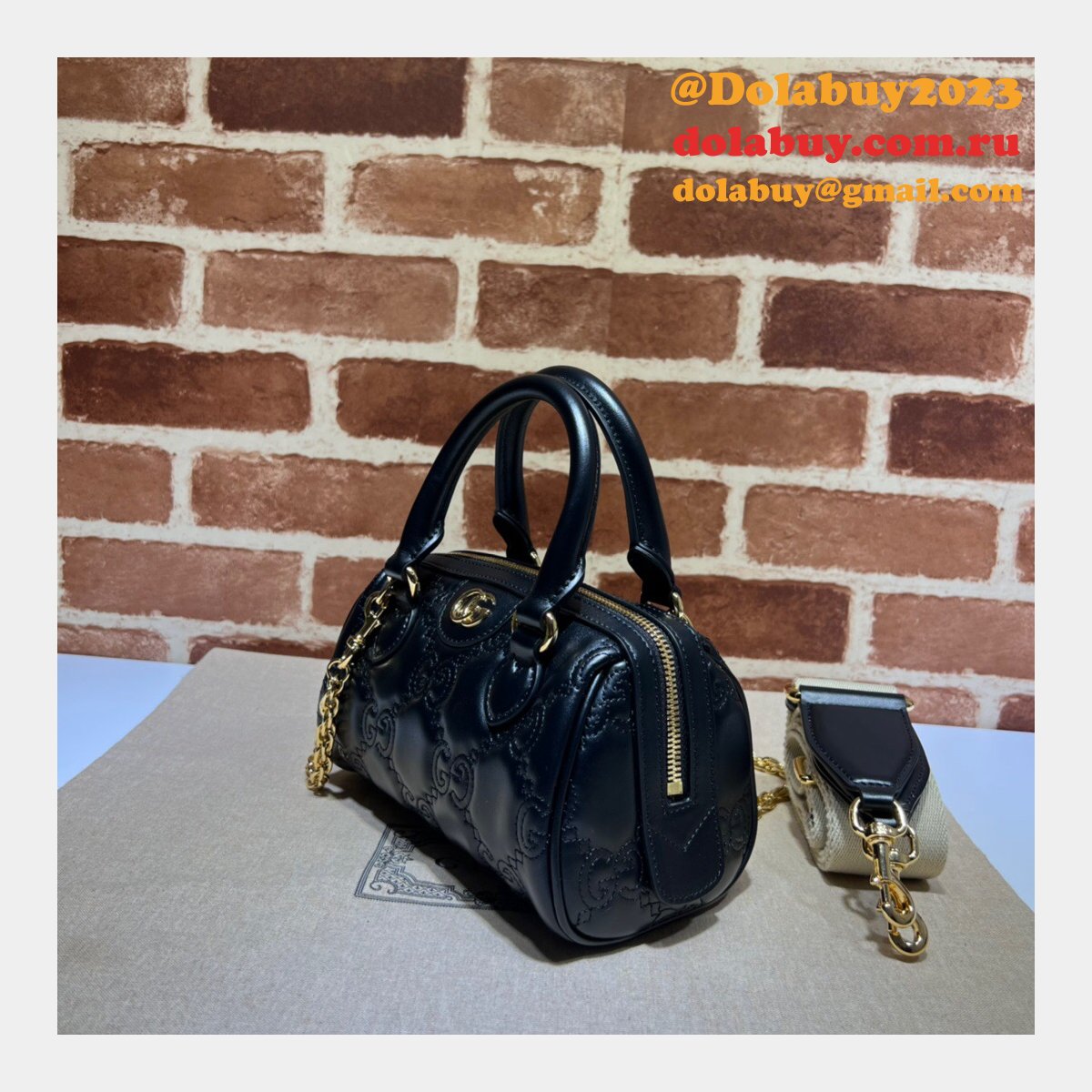Gucci Best Perfect GG matelassé leather top handle 702251 Replica bag