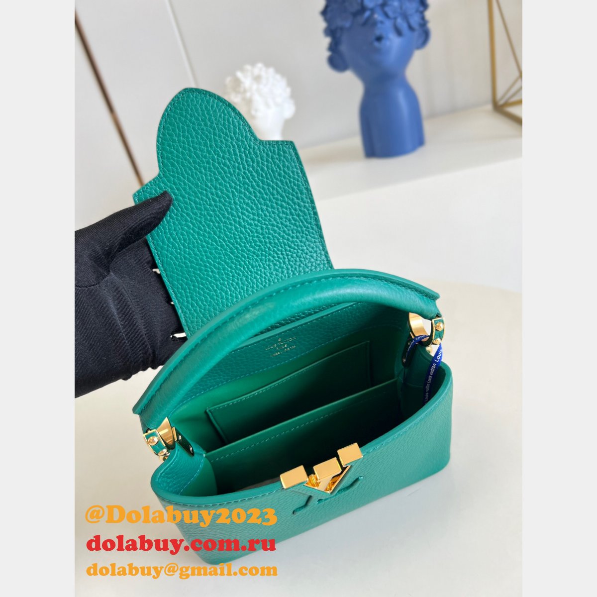 Louis Vuitton Wholesales Replica M59434/M59433 Capucines Green Bag