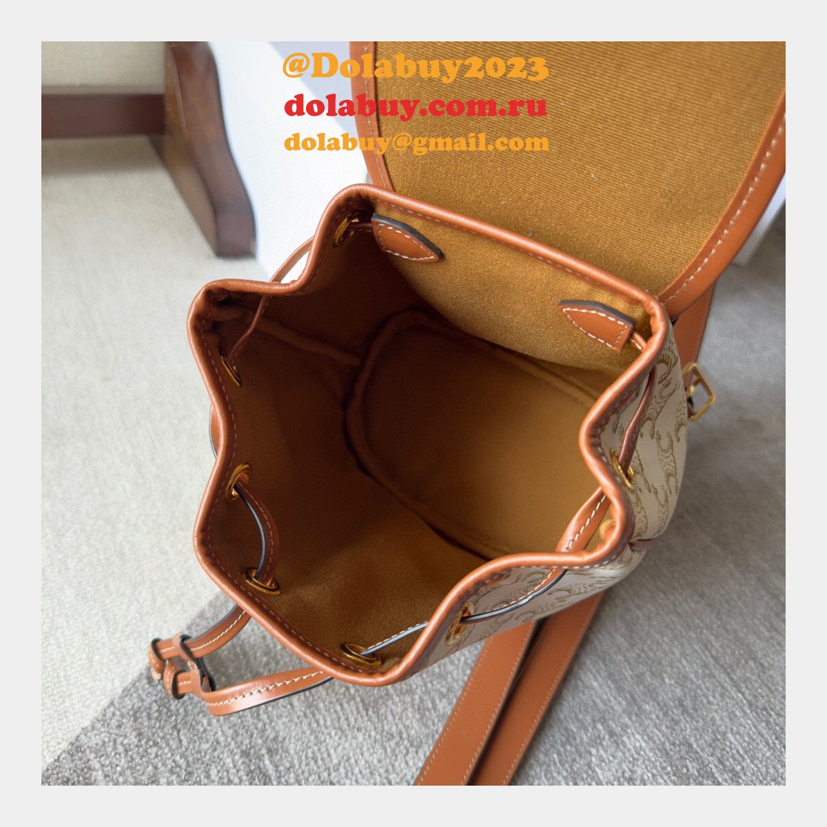 Backpack Celine Replica 197662 Folco Triomphe Canvas Bag
