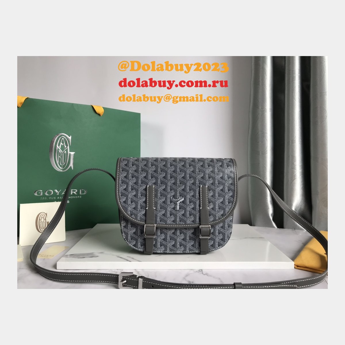 Copy Goyard Chevron Belvedere Duplicate Messenger GY020098 Fake Bag
