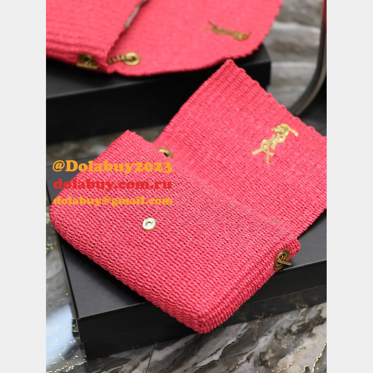 Designer Replica Saint Laurent Kate Clutch 553804 Rose Bag