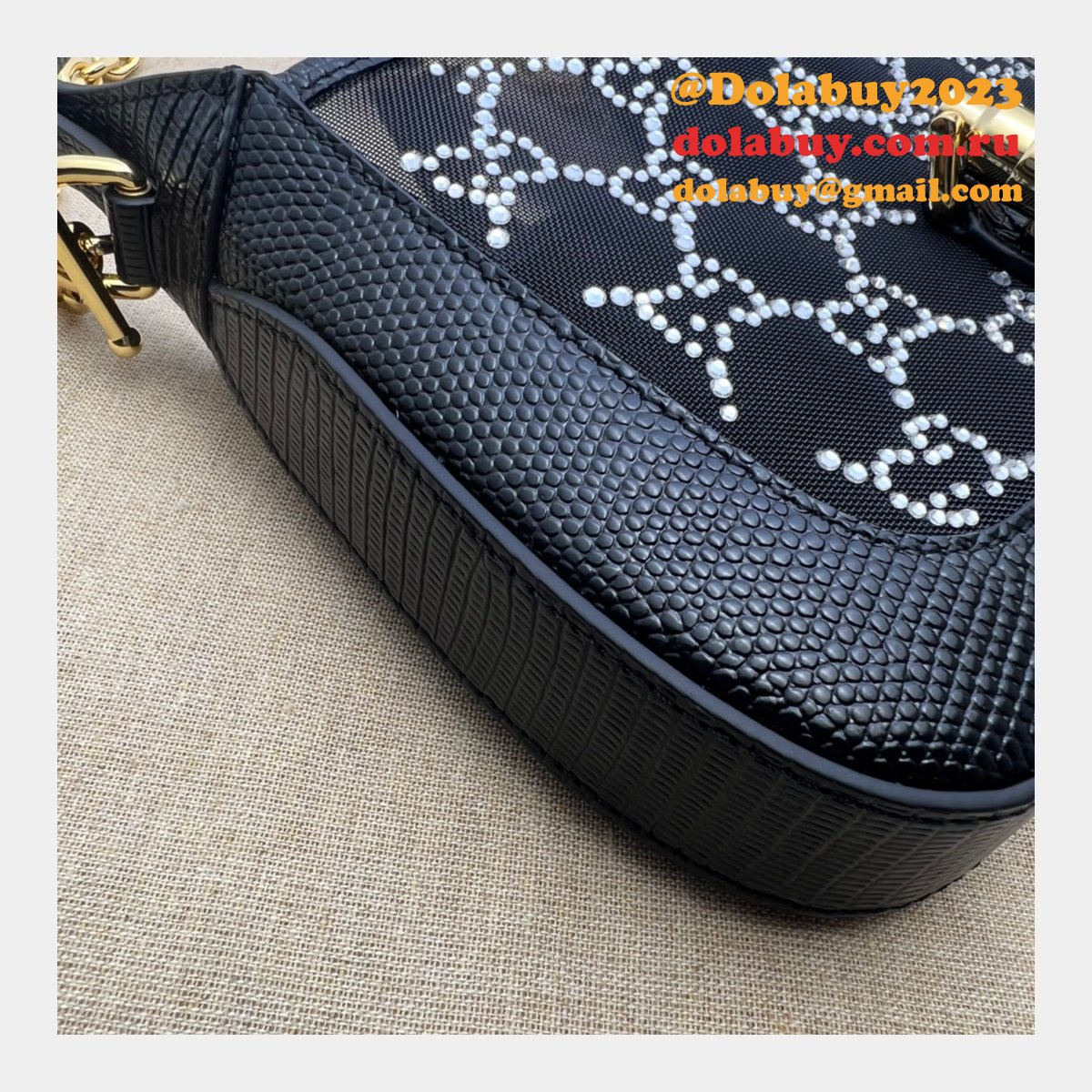 Gucci Luxury Designer Replica Jackie 1961 Crystal GG 677027 Bag