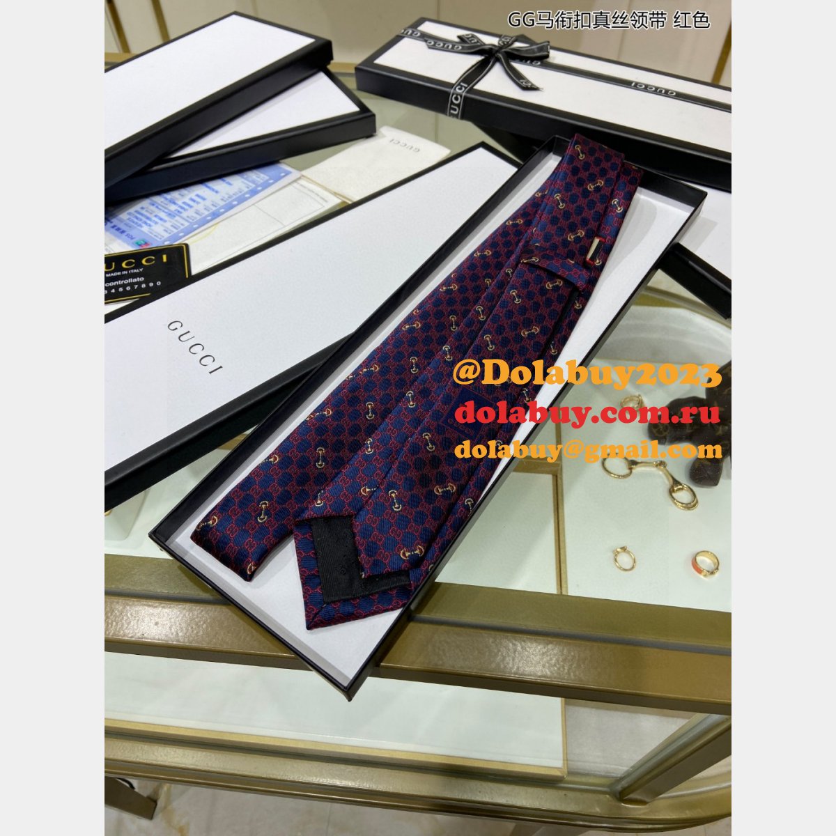 Wholesale GG horsebit silk tie