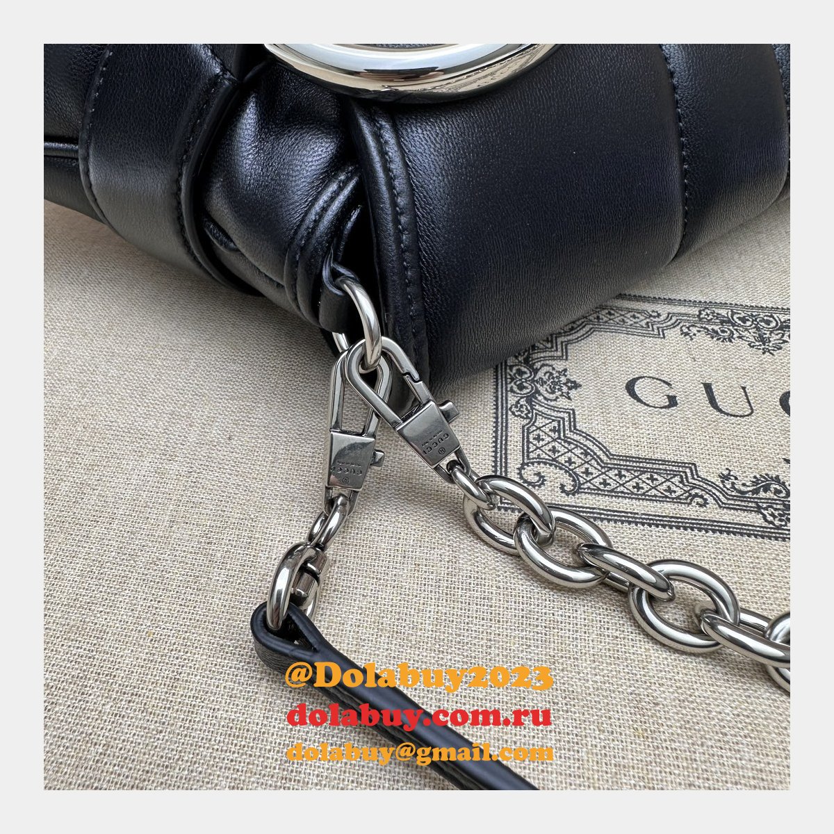 Designer Gucci Horsebit Inspired Chain 764255 Shoulder Bag