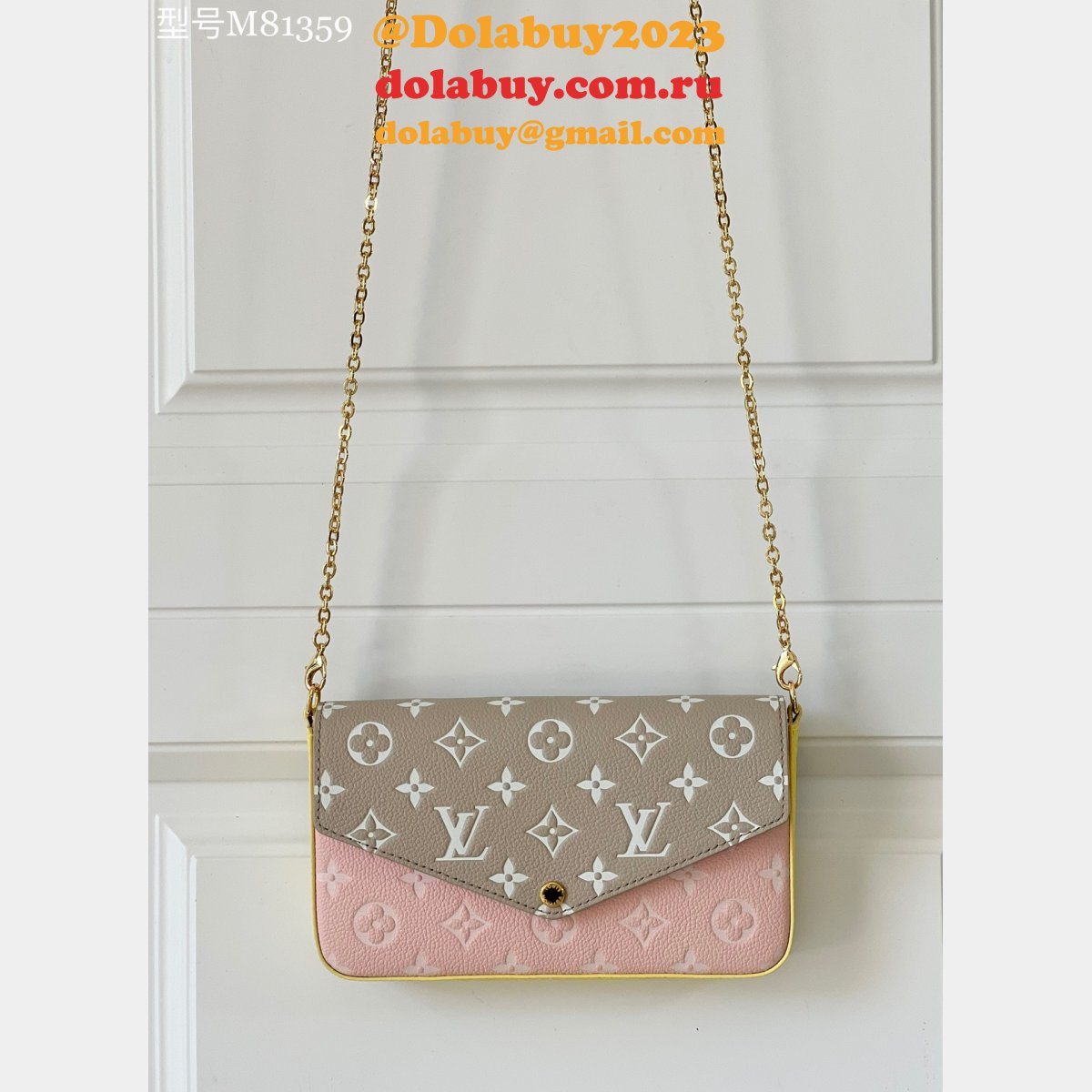 Shop Louis Vuitton Replica M81359 Félicie Pochette Monogram Empreinte Leather