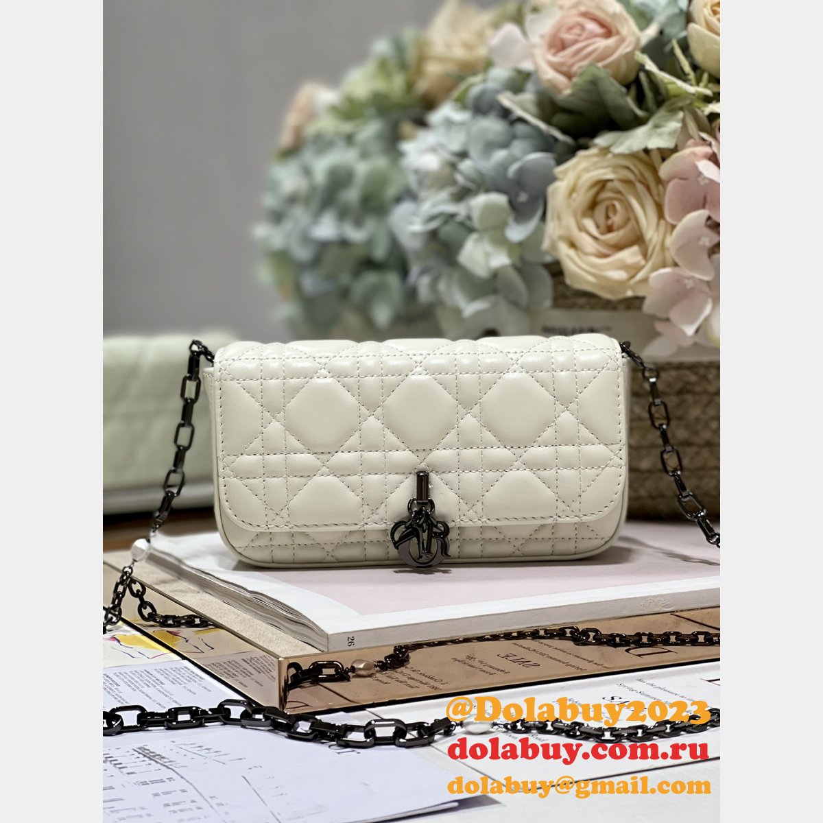 Cheap Lady Replica Designer Christian Dior Phone Pouch 0977 Bag