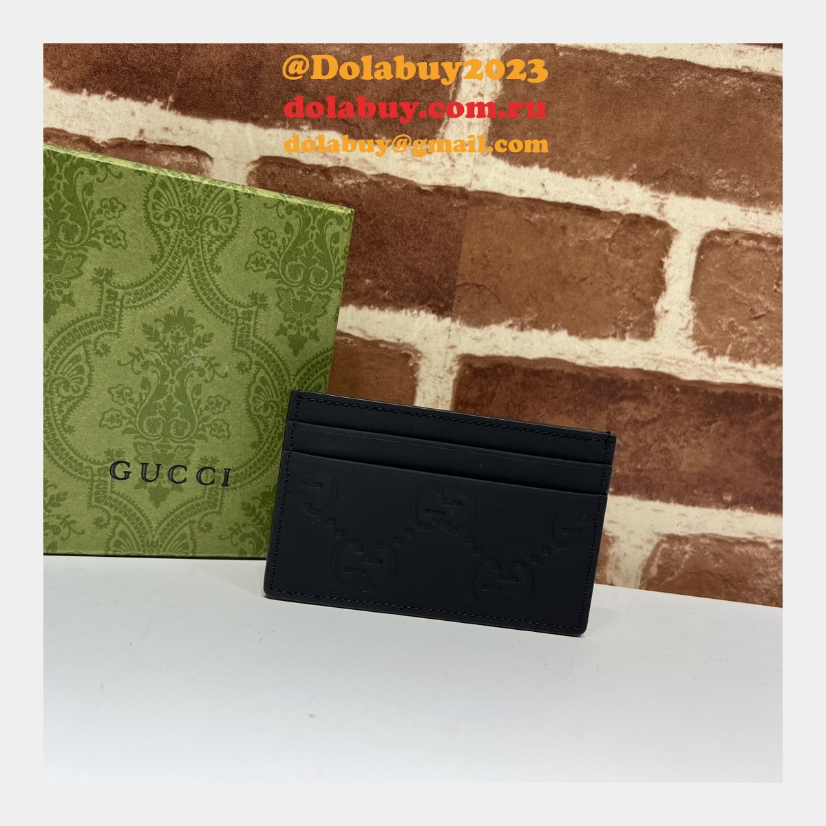 GG Replcia Gucci 771314/771315/780403 Rubber-effect Zip Card Case Wallet