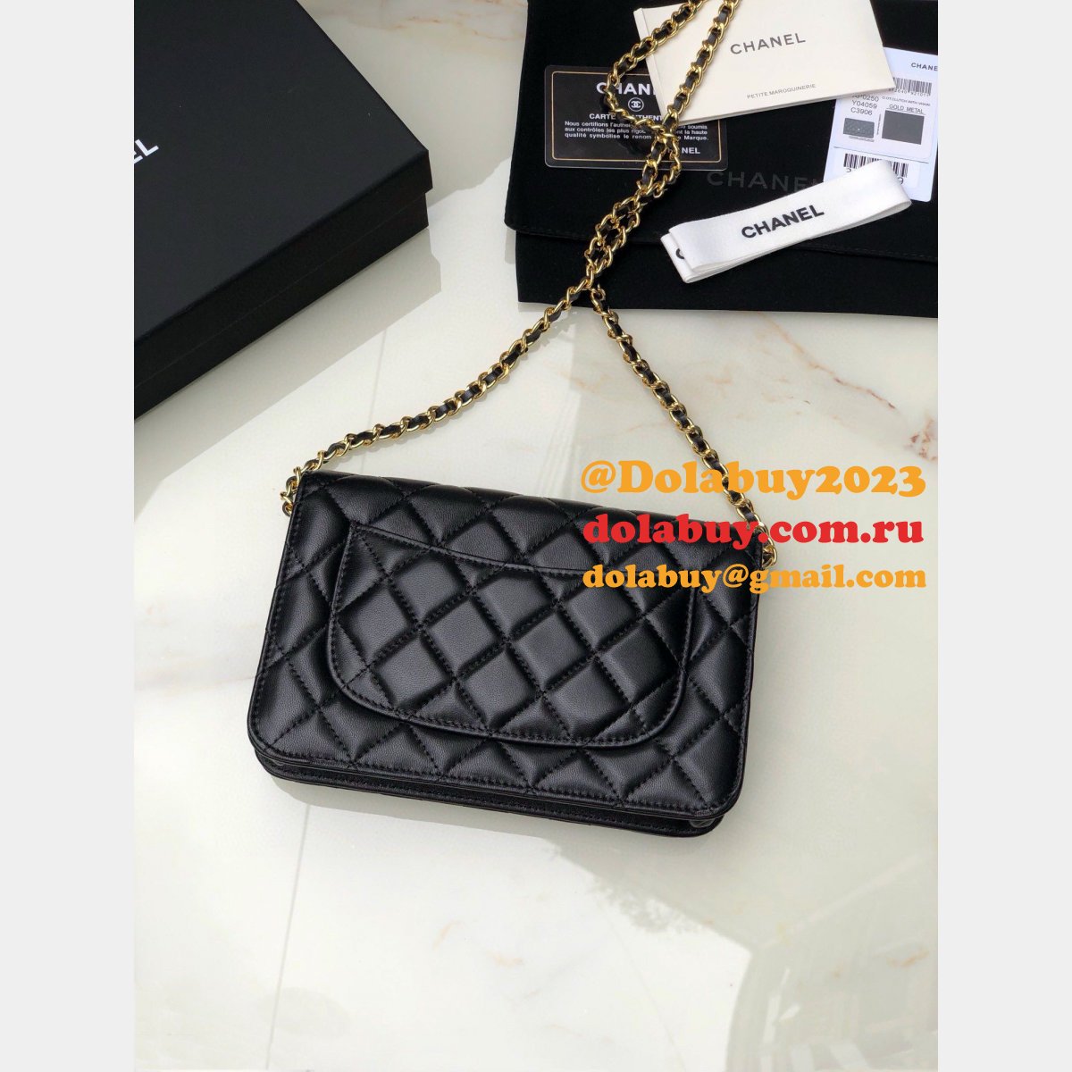 Top Quality CC WOC CHAIN BAG LAMBSKIN 19CM