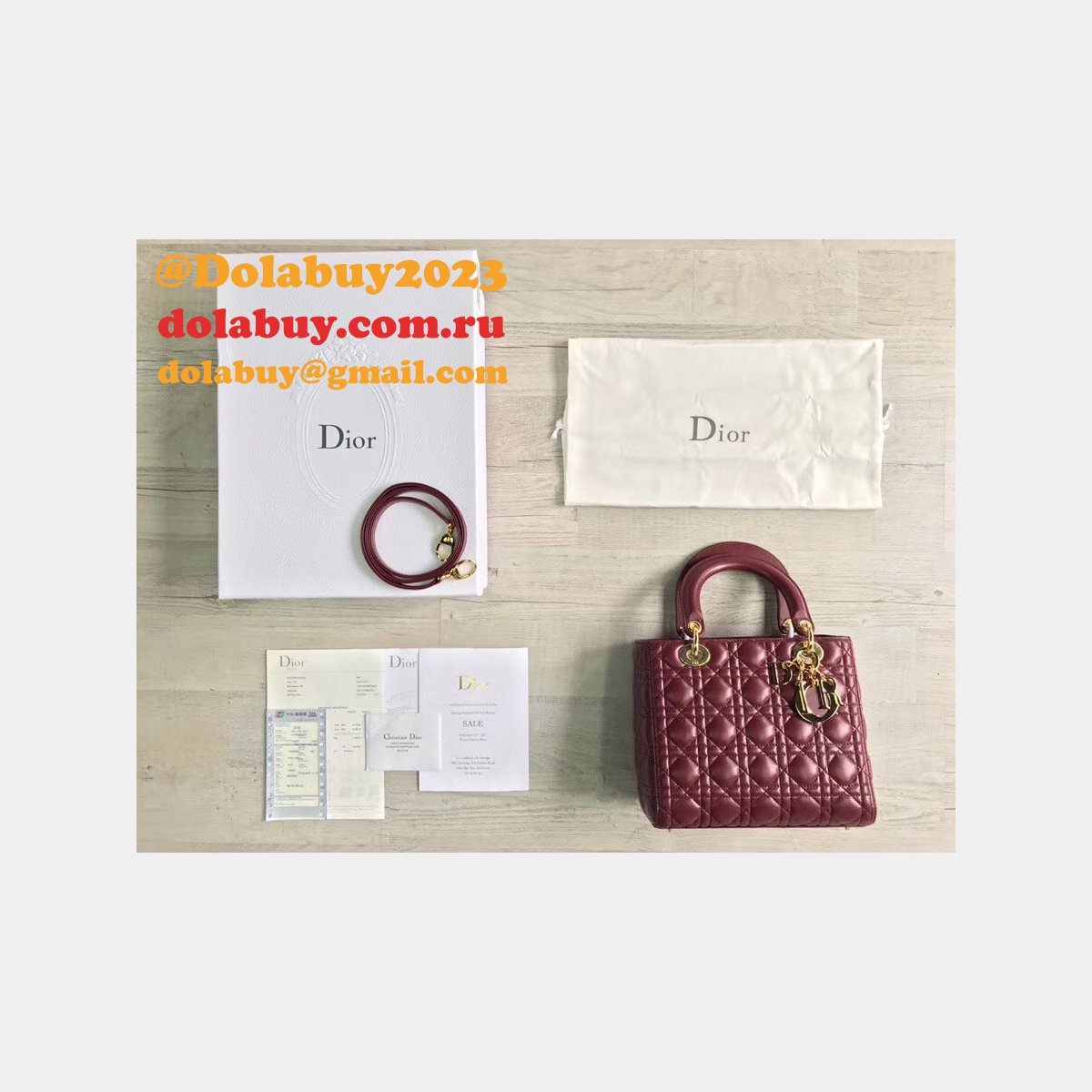 Fashion Christian Dior Lady Dior Top Quality 24CM Fake Bag