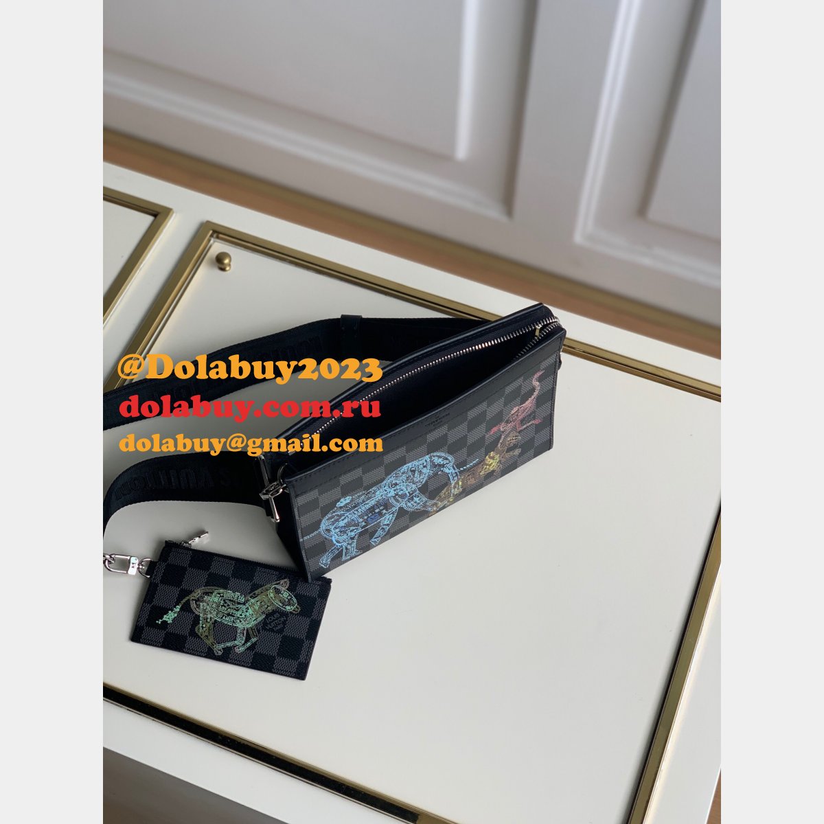 Louis Vuitton 7 Star AAA+ N64608 Gaston Wearable Wallet Damier Graphite Canvas