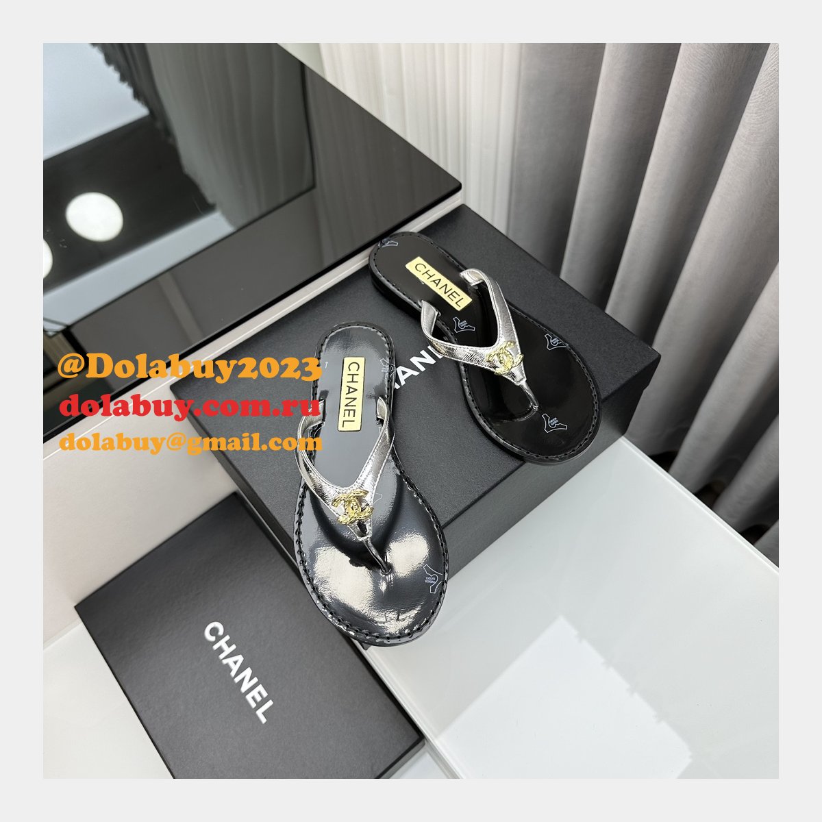 Perfect Sandals Street Replica Plain Leather Flip Flops Shoes