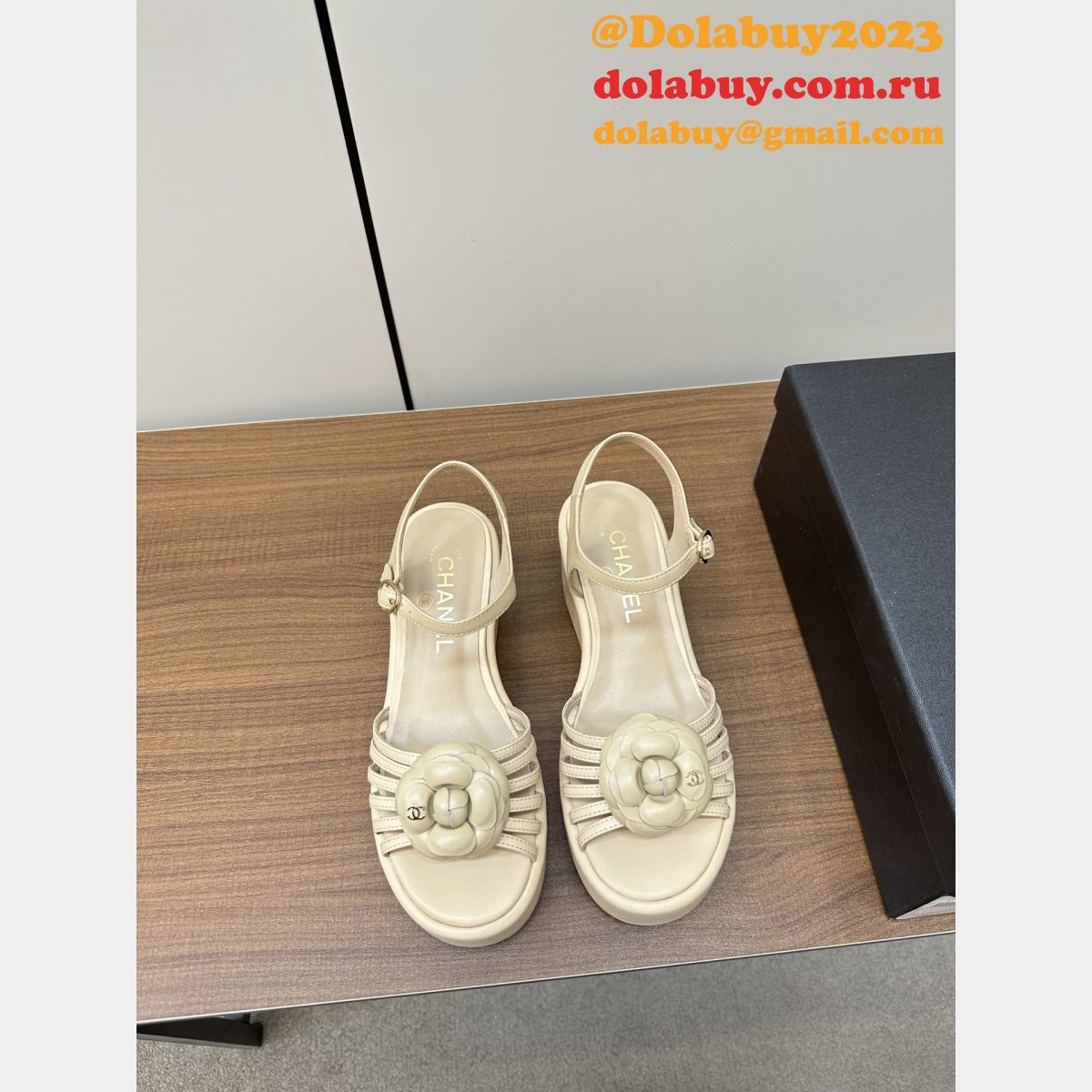 Best Camellia Flat Sandals Slippers Heel 6.5 cm Replica Shoes