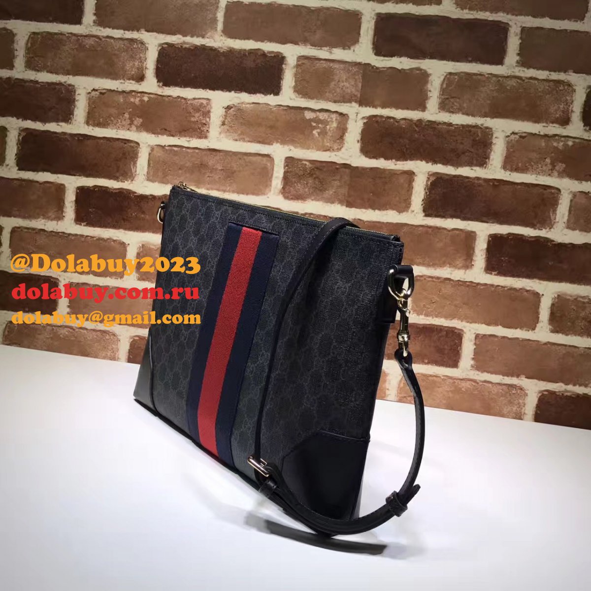 7 star G*u*i fake 474139 gg supreme wide messenger