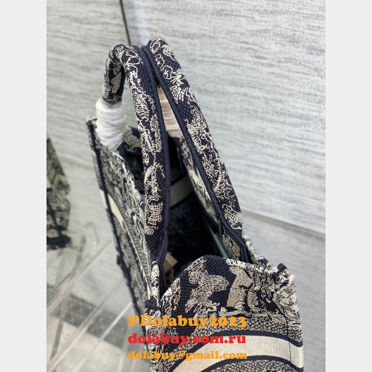 Highest Product Quality Dior Book Tote bag Blue 2022 Replica