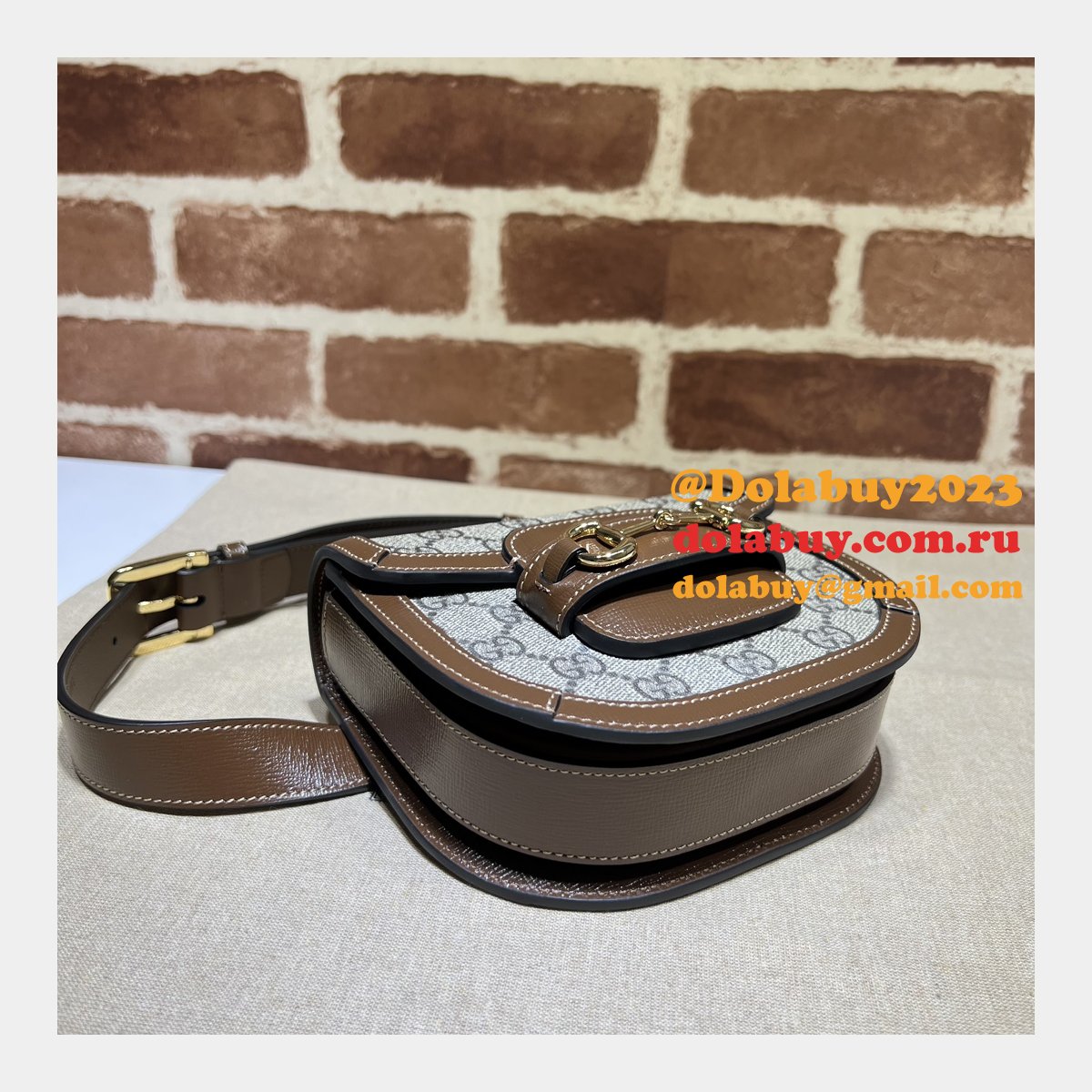 Gucci Duplicate Horsebit 1955 Rounded Belt 760198 High Quality Bag