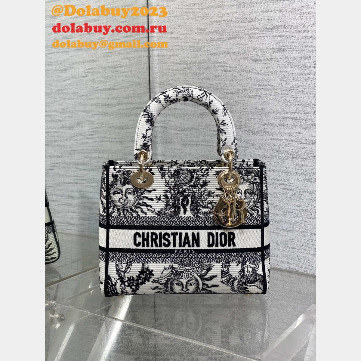 Designer Lady D-Lite Soleil Lady Dior Fake 24cm Bag