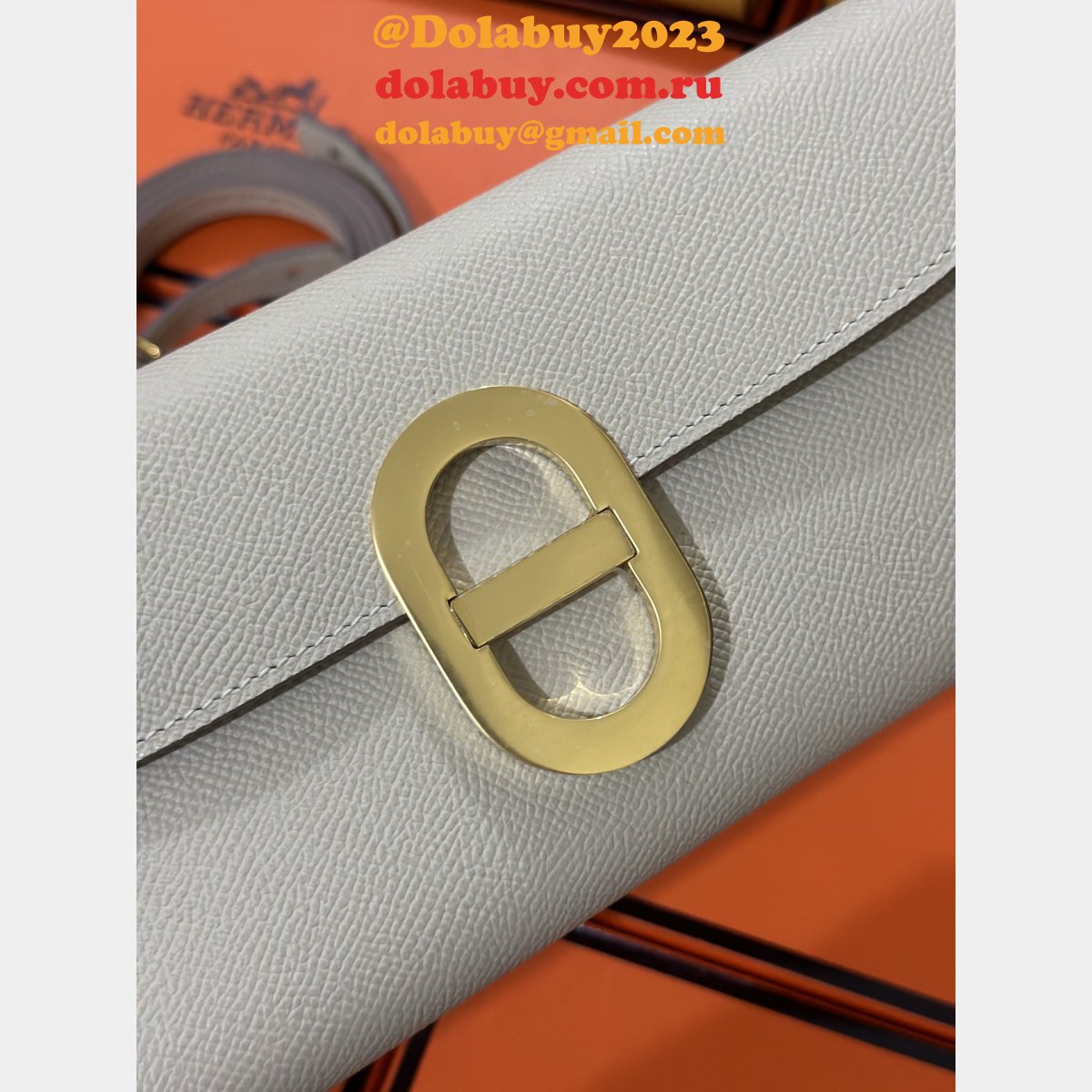 Luxury Hermes D Ancre to go clutch Epsom bag