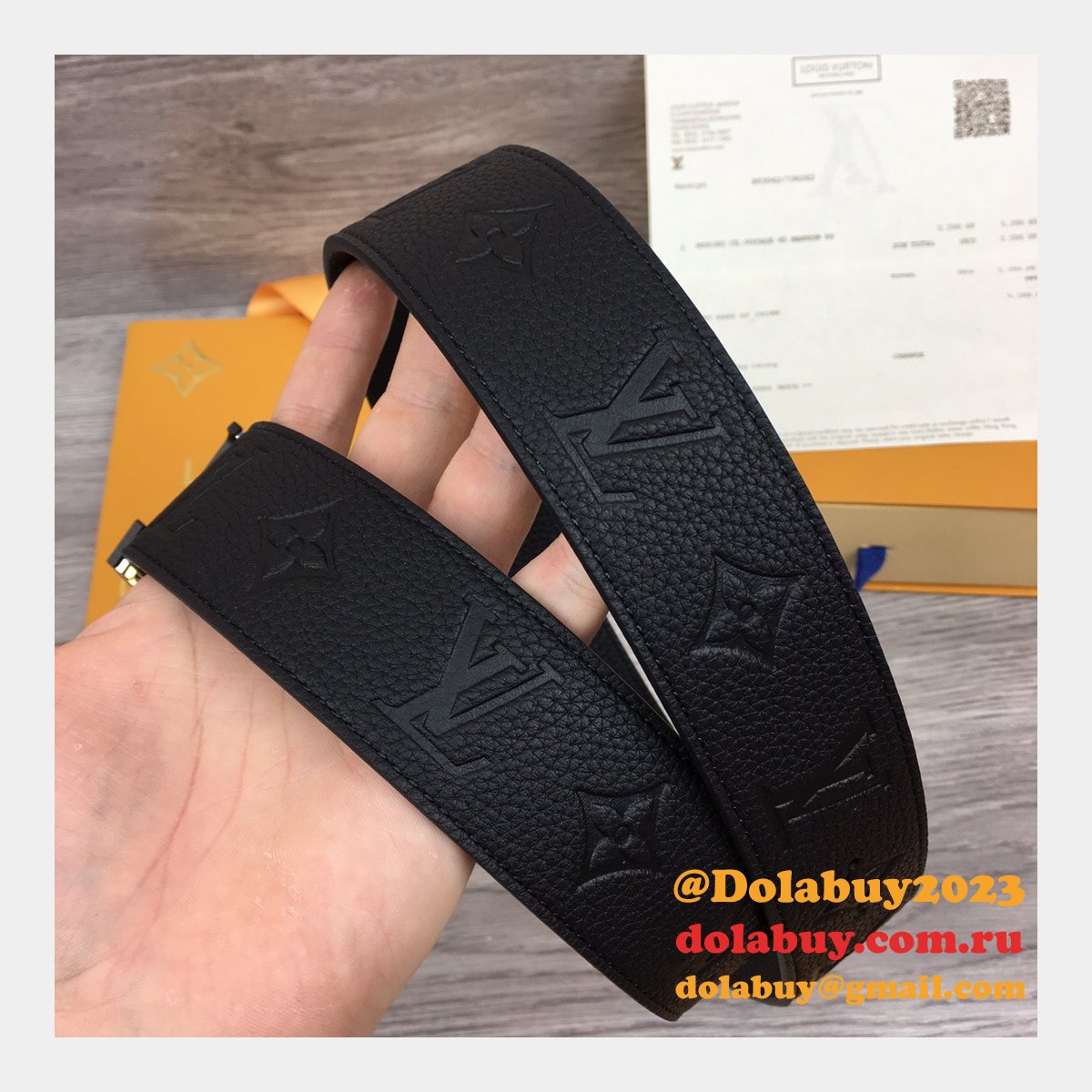 Dolabuy 2023 Louis Vuitton High Quality Replica Belts Black