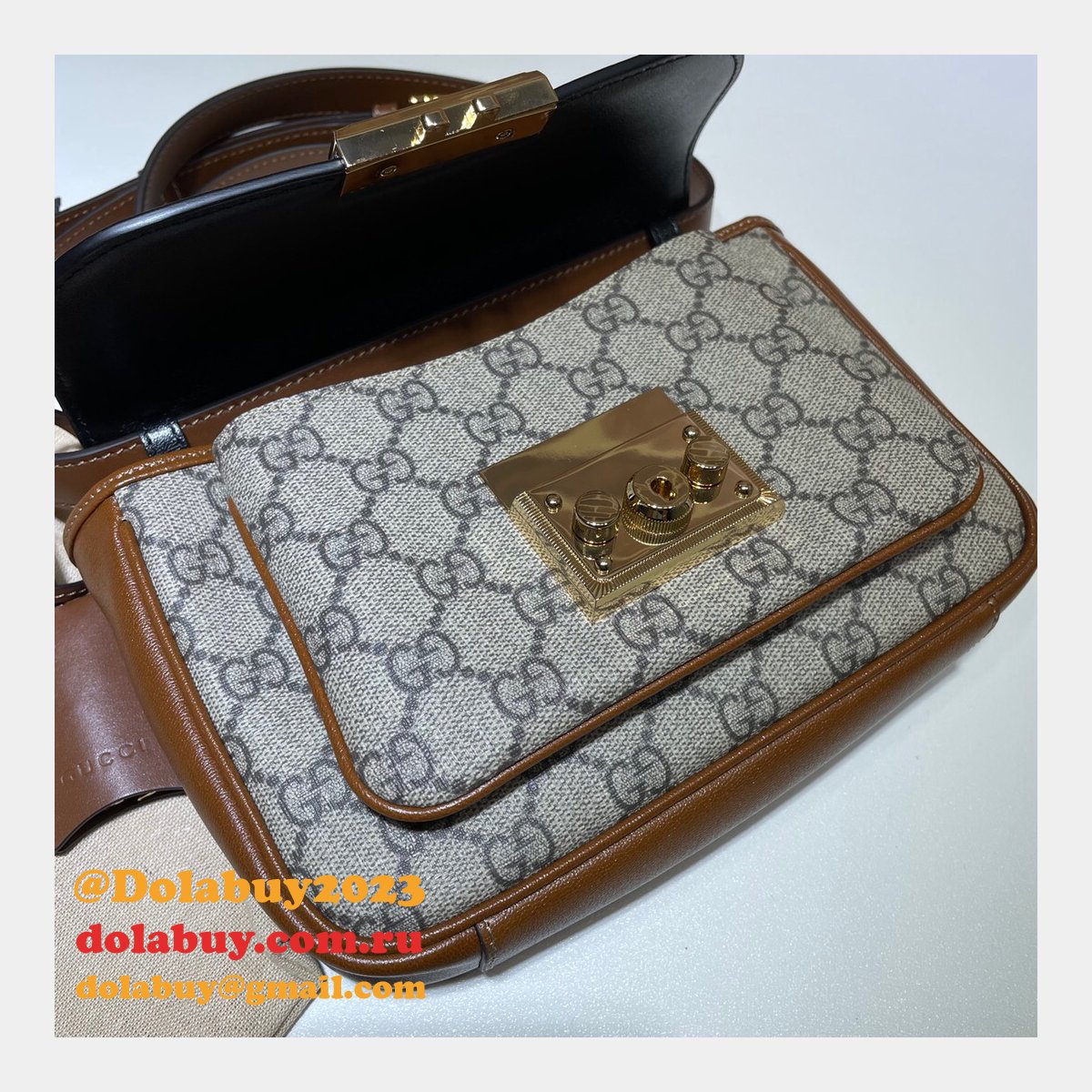 High Quality Gucci Replica 658487 Padlock mini bag in GG Supreme canvas