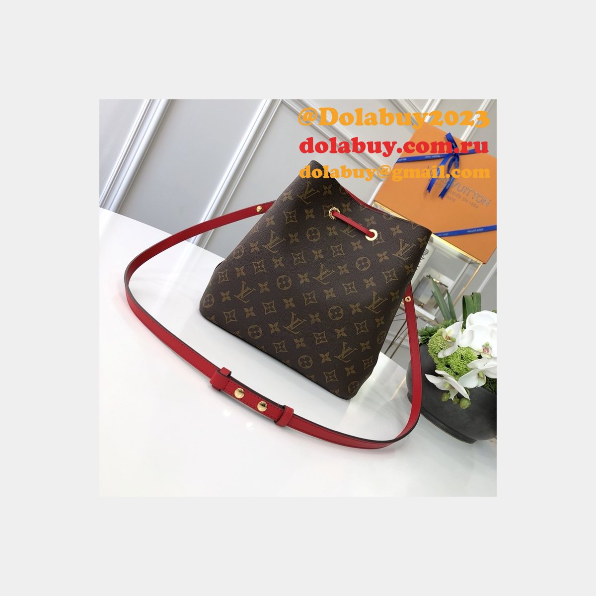 Louis Vuitton High Quality Monogram Canvas Leather Handbag Neonoe M44021