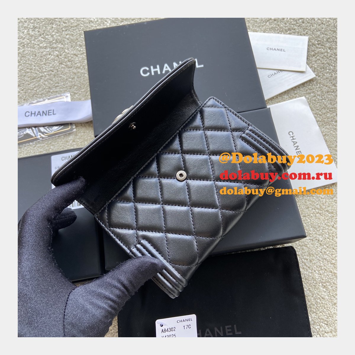 Designer CC Top Quality trifold wallet A84302