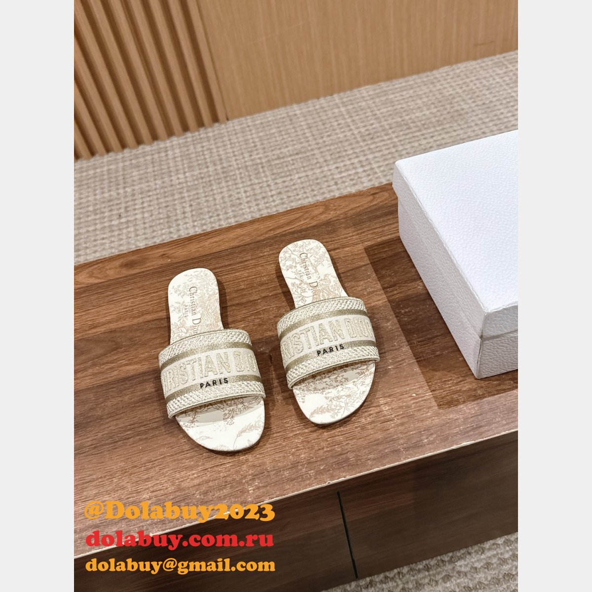Wholesale 1:1 Mirror DIOR DWAY SLIDE Designer