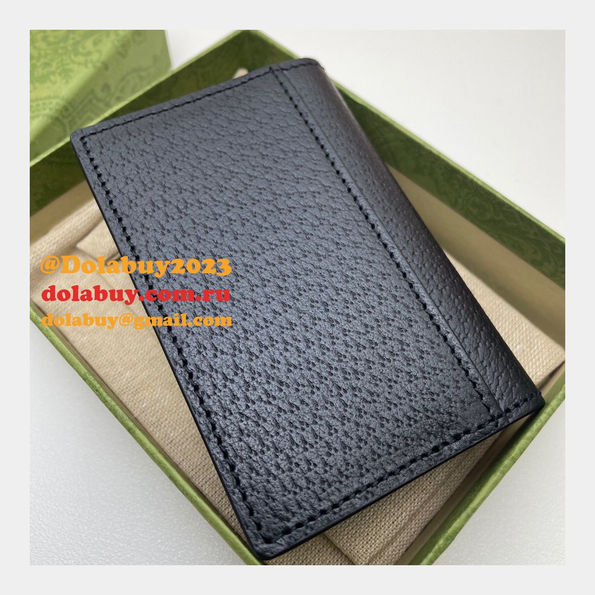 high quality G*u*i replica 547075 gg marmont card case in black leather