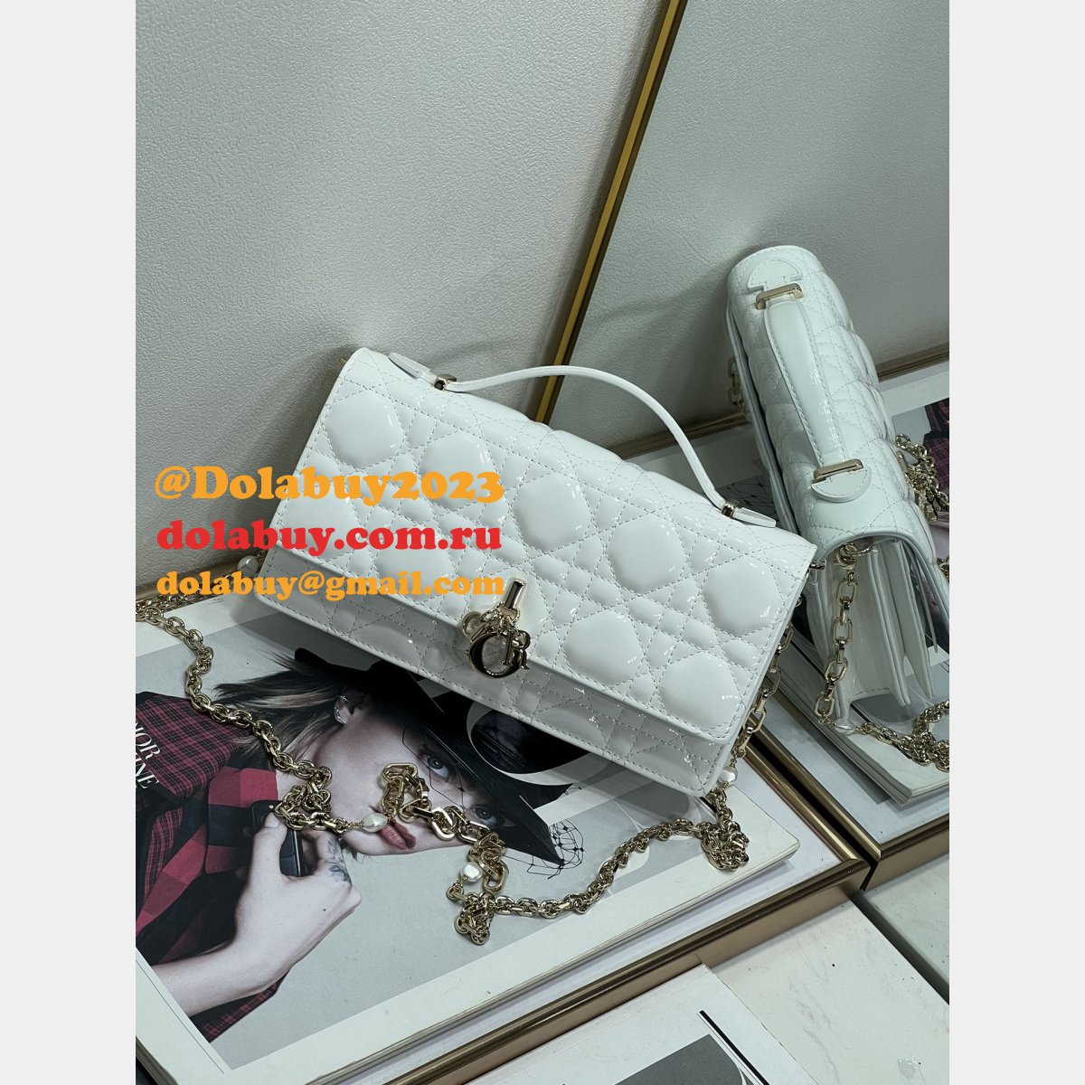 Best High Quality Christian Dior 2306A Clutch Lady Cannage Pattern Bags