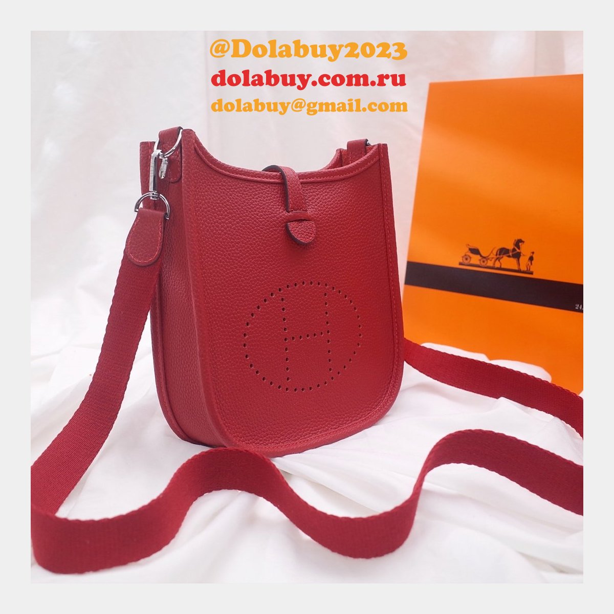 Replica Hermes Mini Evelyne TPM Bag Red
