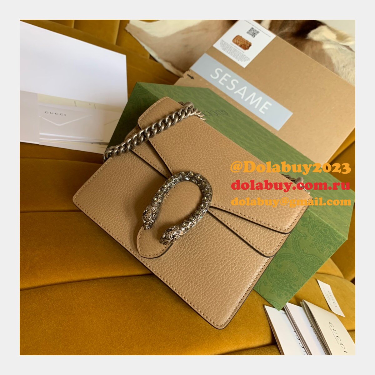 G*u*i dionysus gg supreme mini shoudler 421970 brown replica bag