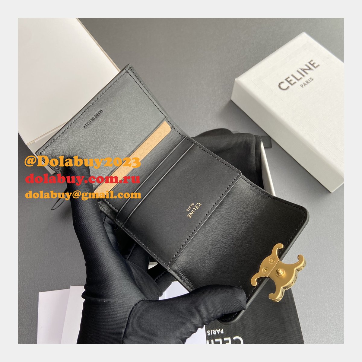 High Quality Fashion CELINE TRIOMPHE short wallet