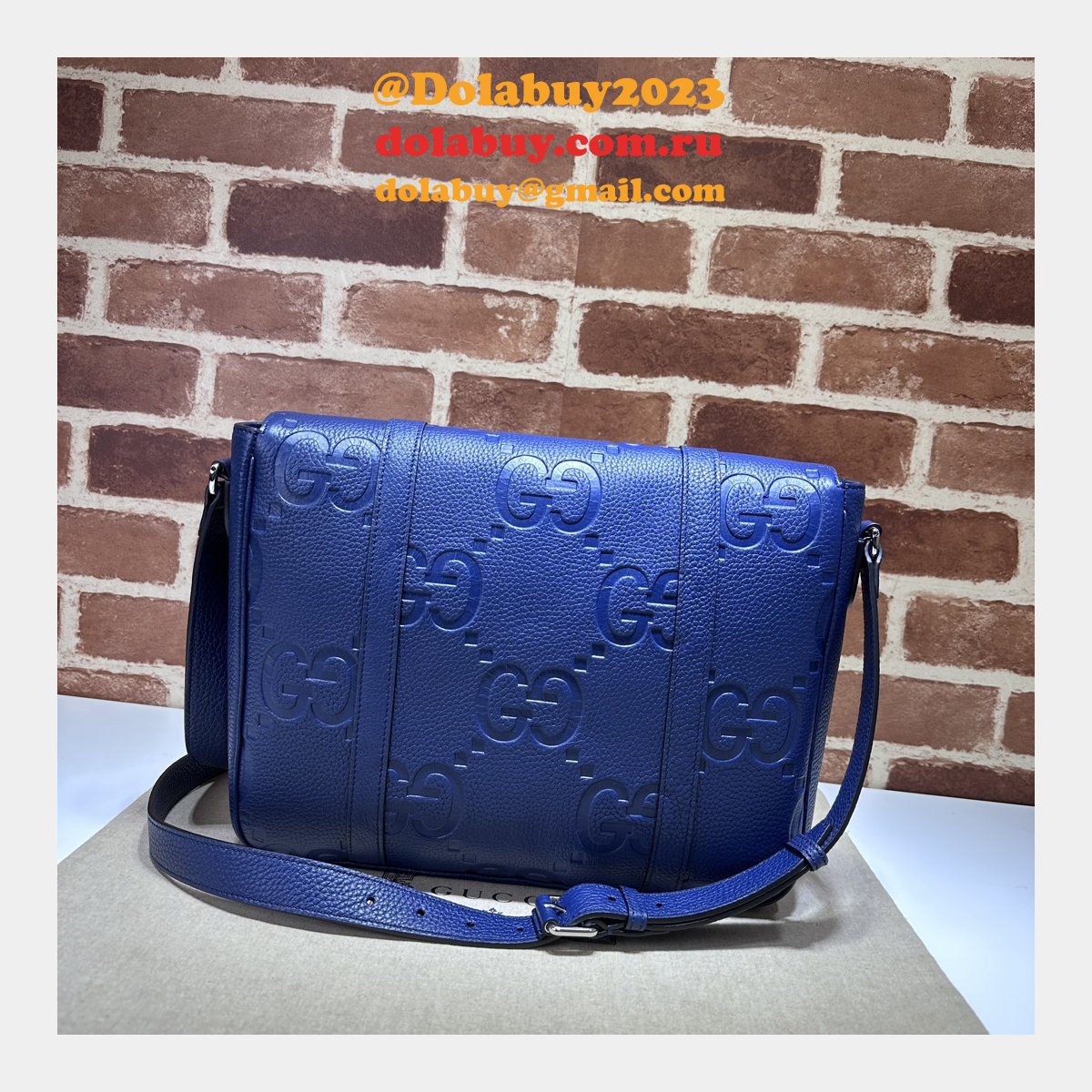 Jumbo Gucci Inspired GG 1:1 Mirror Messenger 760234 Blue Bag