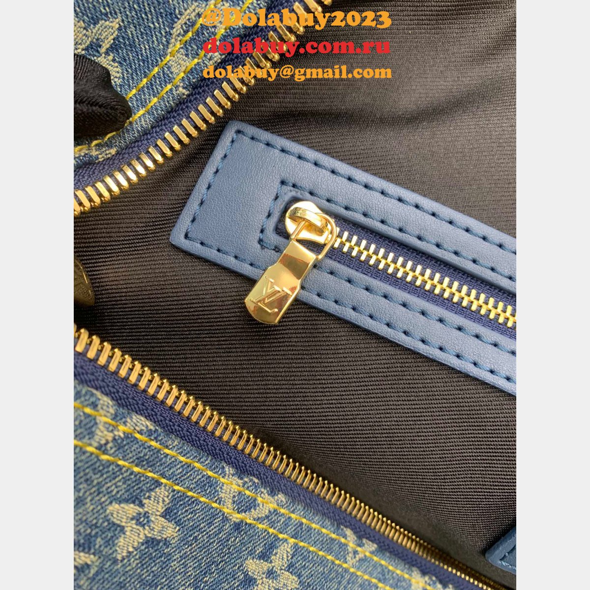 Replicas Shop Louis Vuitton 2022 Keepall Bandoulière 50 Other Leathers M45975 Blue