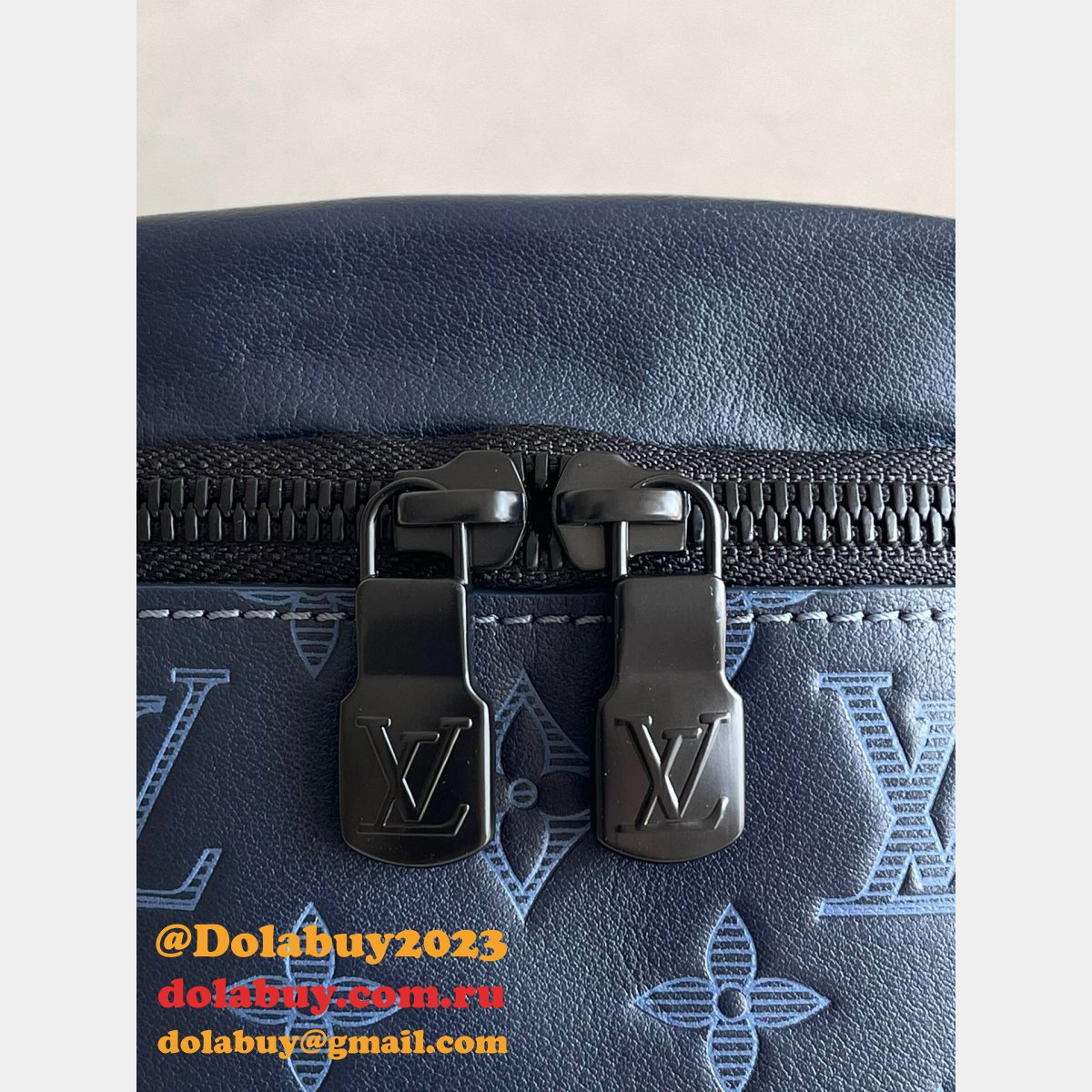 Louis Vuitton Replica China M45729 Discovery Bumbag PM Monogram Shadow Blue Bags
