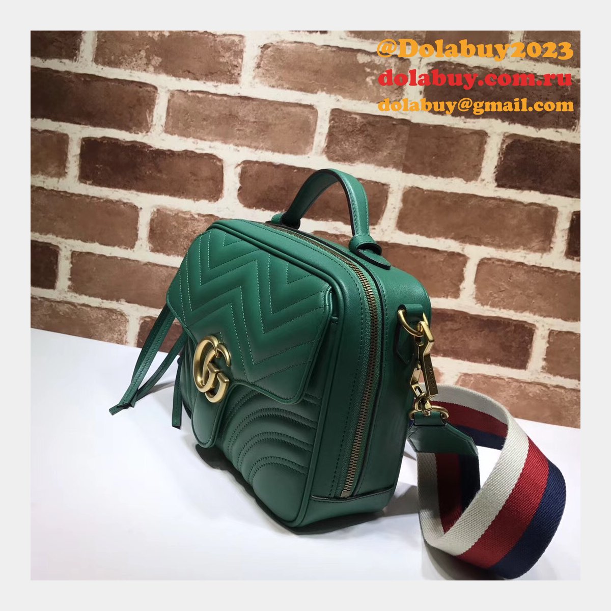 top quality G*u*i replica 498100 leather gg marmont small shoulder bag
