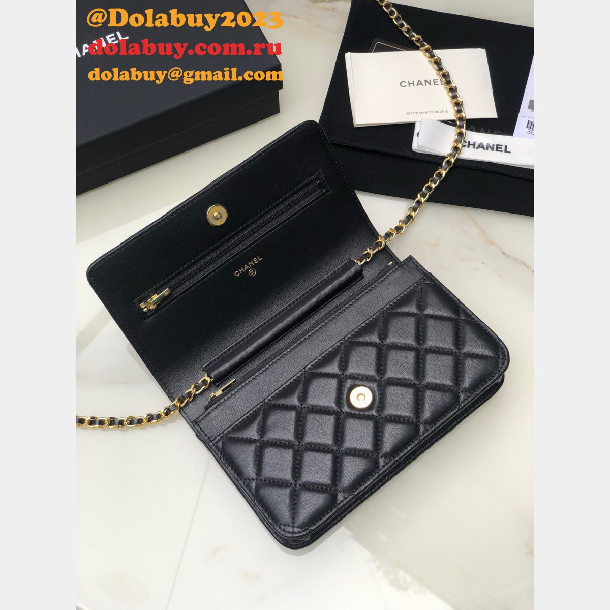Top Quality CC WOC CHAIN BAG LAMBSKIN 19CM