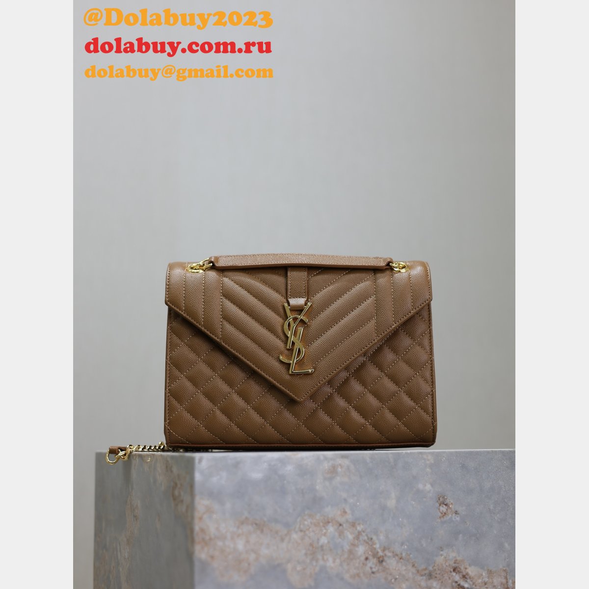 Top Quality Yves Saint Laurent Caviar Leather Envelope Bag