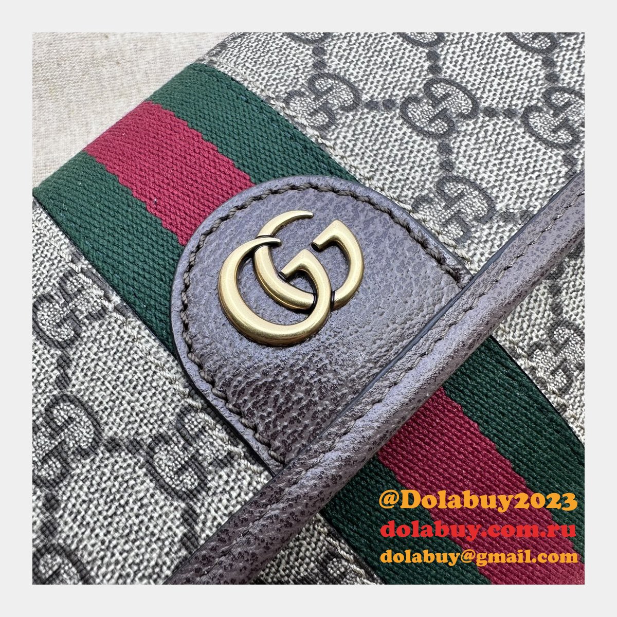 Ophidia GG Perfect Gucci 752597 Belt Ebony Supreme Replica Bag