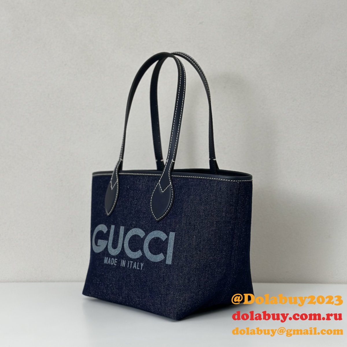 Gucci 820496 Totissima Shoulder Tote GG Denim Replica Bag