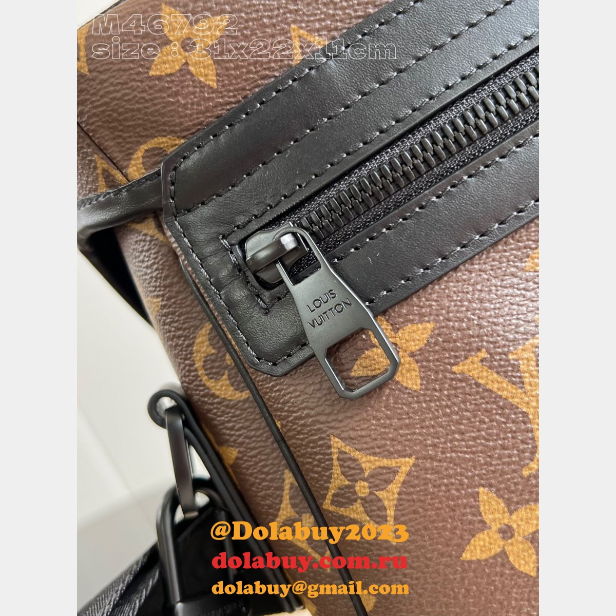 LV Copy Trail Messenger Monogram Macassar Canvas Men M46972 Fashion Bag